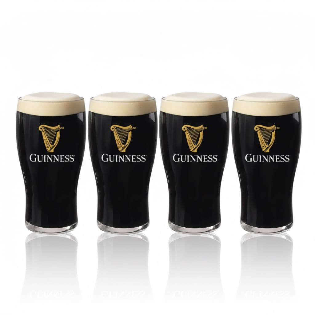 LORD'S ROCKS Guinness 20oz pint glass with harp logo for authentic pub-style pours and proper head