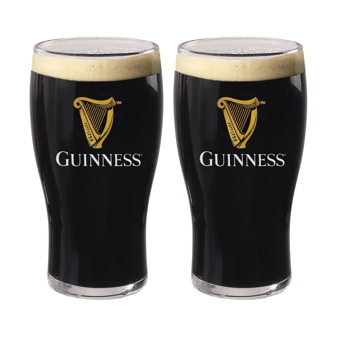 LORD'S ROCKS Guinness official 20oz pint glasses front view for an authentic pub experience