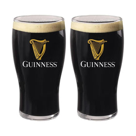 LORD'S ROCKS Guinness official 20oz pint glasses front view for an authentic pub experience