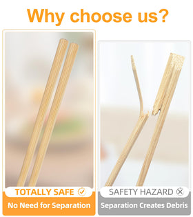 LOROTOCO 9.45-inch bamboo chopsticks, beginner-friendly and easy to handle.
