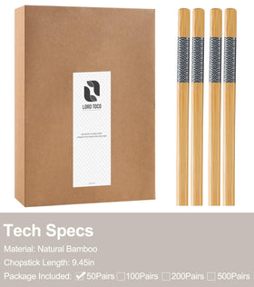 LOROTOCO bamboo chopsticks showing dishwasher-safe design for convenient cleanup