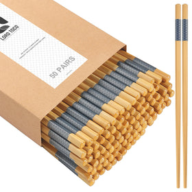 LOROTOCO bamboo chopsticks with round-head design for mess-free handling