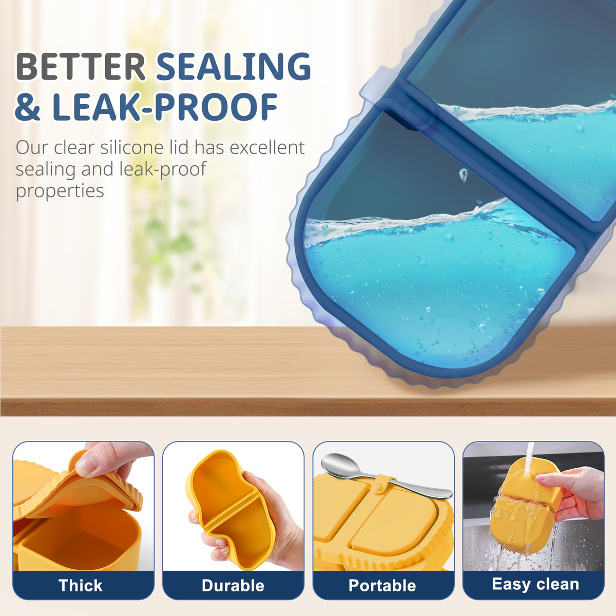 LOROTOCO BPA-free silicone snack pack, lightweight and durable.