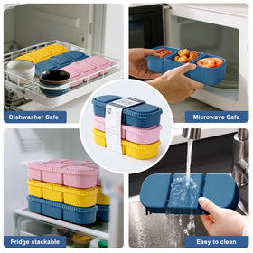 LOROTOCO colorful set in blue yellow pink brightens kid lunches