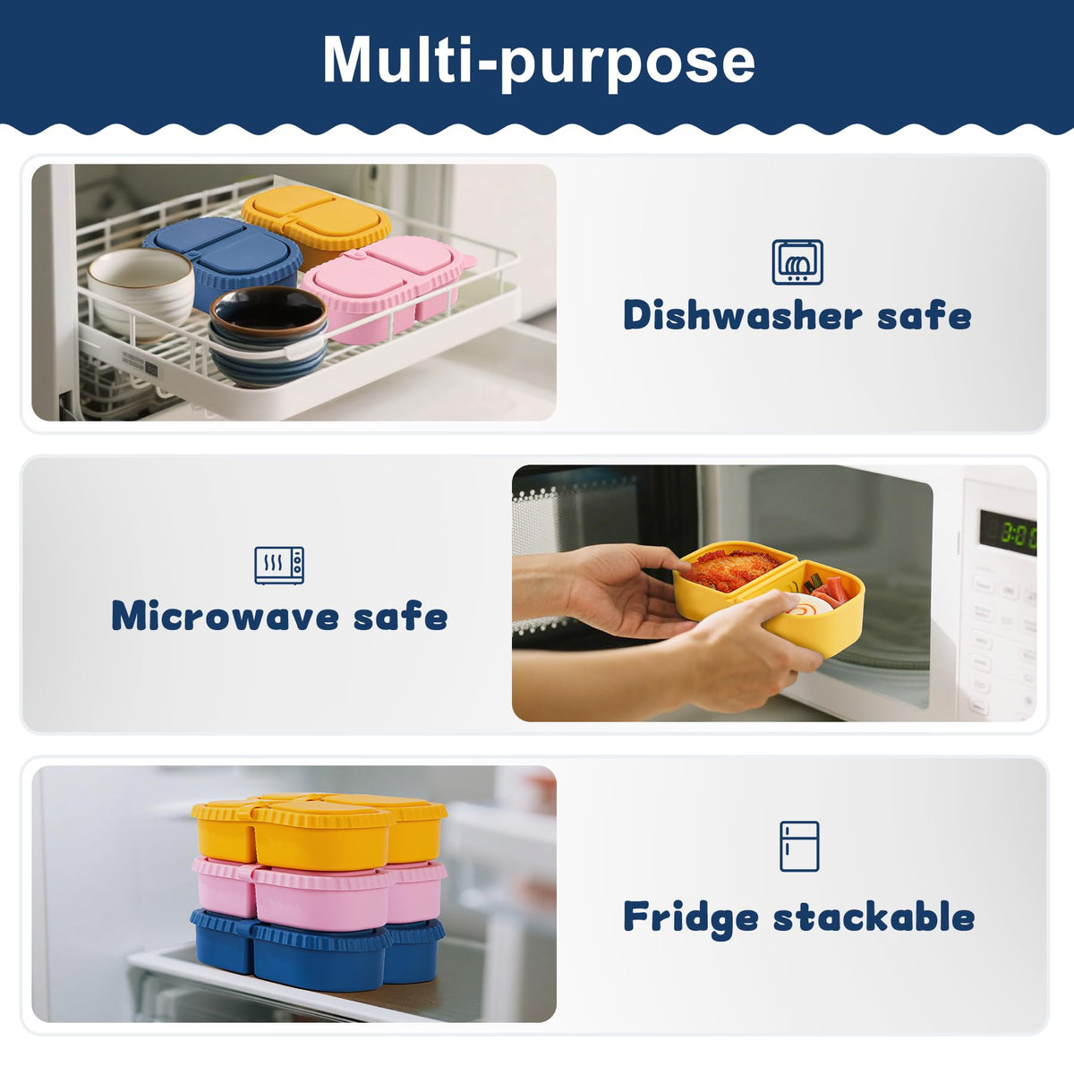 LOROTOCO microwave-safe and fridge-safe snack containers for easy meal prep.