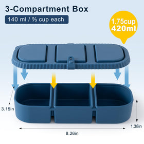LOROTOCO three compartment snack box used for dressings or sauces without mixing
