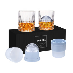 LORSIA whiskey rocks glass set viewed at an angle for premium sipping