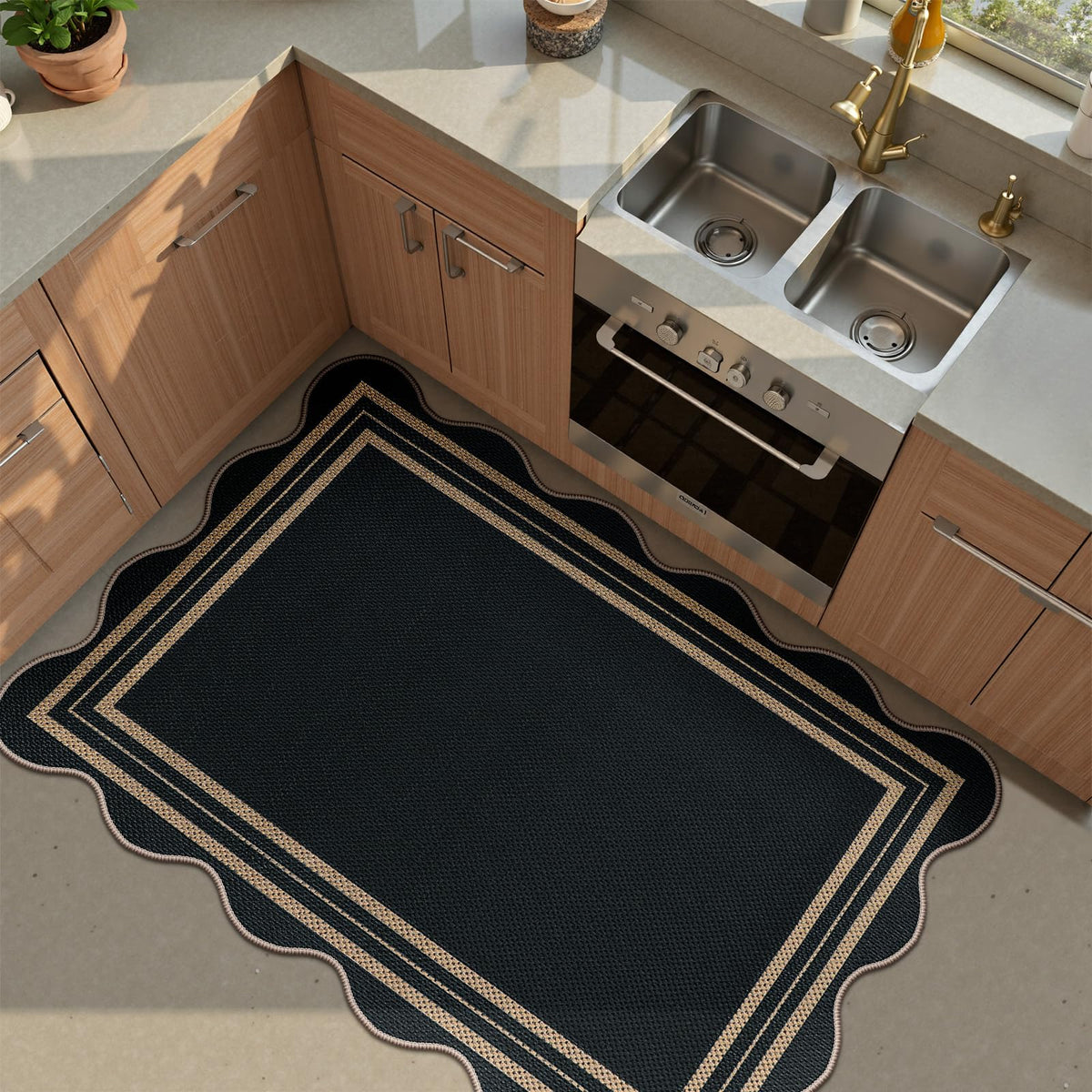 LORWER Easy Jute Charcoal-Black Shade complements modern entryways.