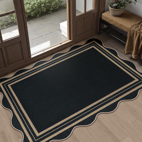 LORWER Easy Jute Front Door Mat with non-slip backing for busy entryways.