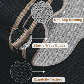LORWER Easy Jute Kitchen Mat with low pile for smooth door passage.