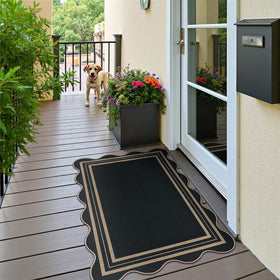 LORWER Easy Jute Low-Pile Rug fits under doors without snagging.