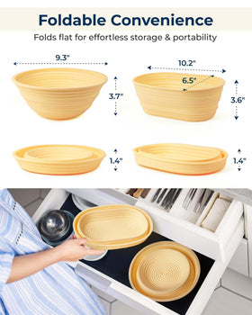 Lorzon banneton folded-storage demonstrating compact, space-saving design.