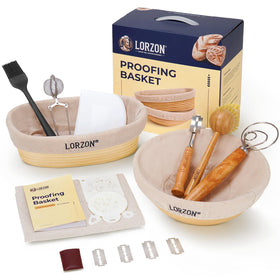 Lorzon round 10-inch banneton for even proofing and smooth loaf shapes