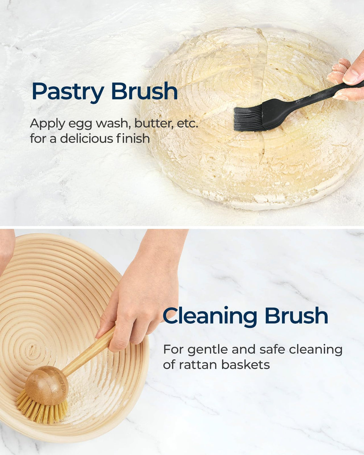 Lorzon cleaning brush for quick post-bake cleanup of your workspace