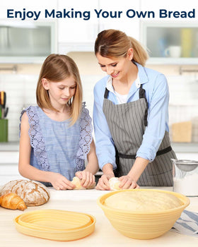 Lorzon oven-safe and microwave-safe banneton supports versatile bread prep up to 446°F.