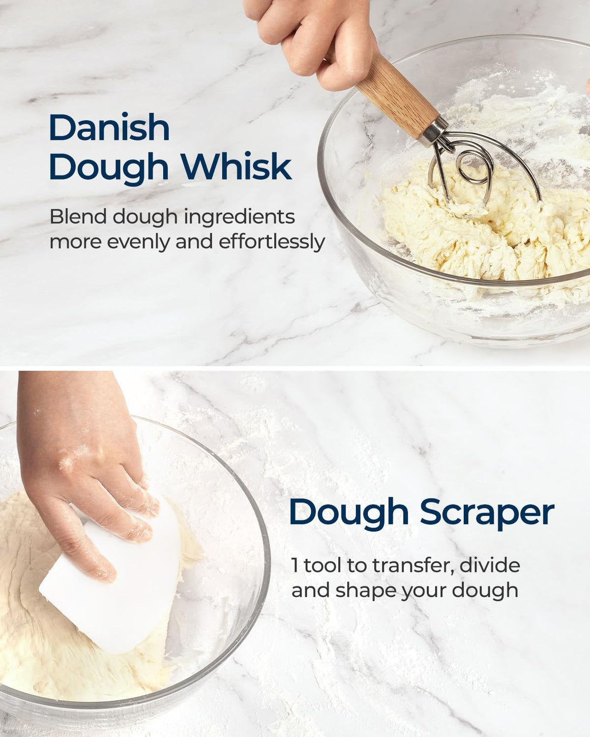 Lorzon pastry brush for even flour dusting and gentle surface finishing