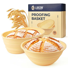 Lorzon silicone banneton round 9-inch showing spiral pattern for artisan loaves.