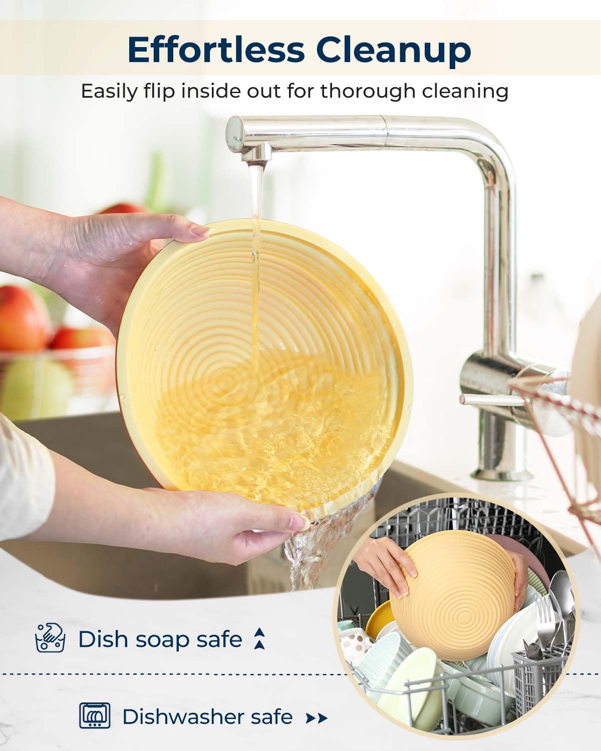 Lorzon silicone proofing surface enables non-stick release and decorative patterns.