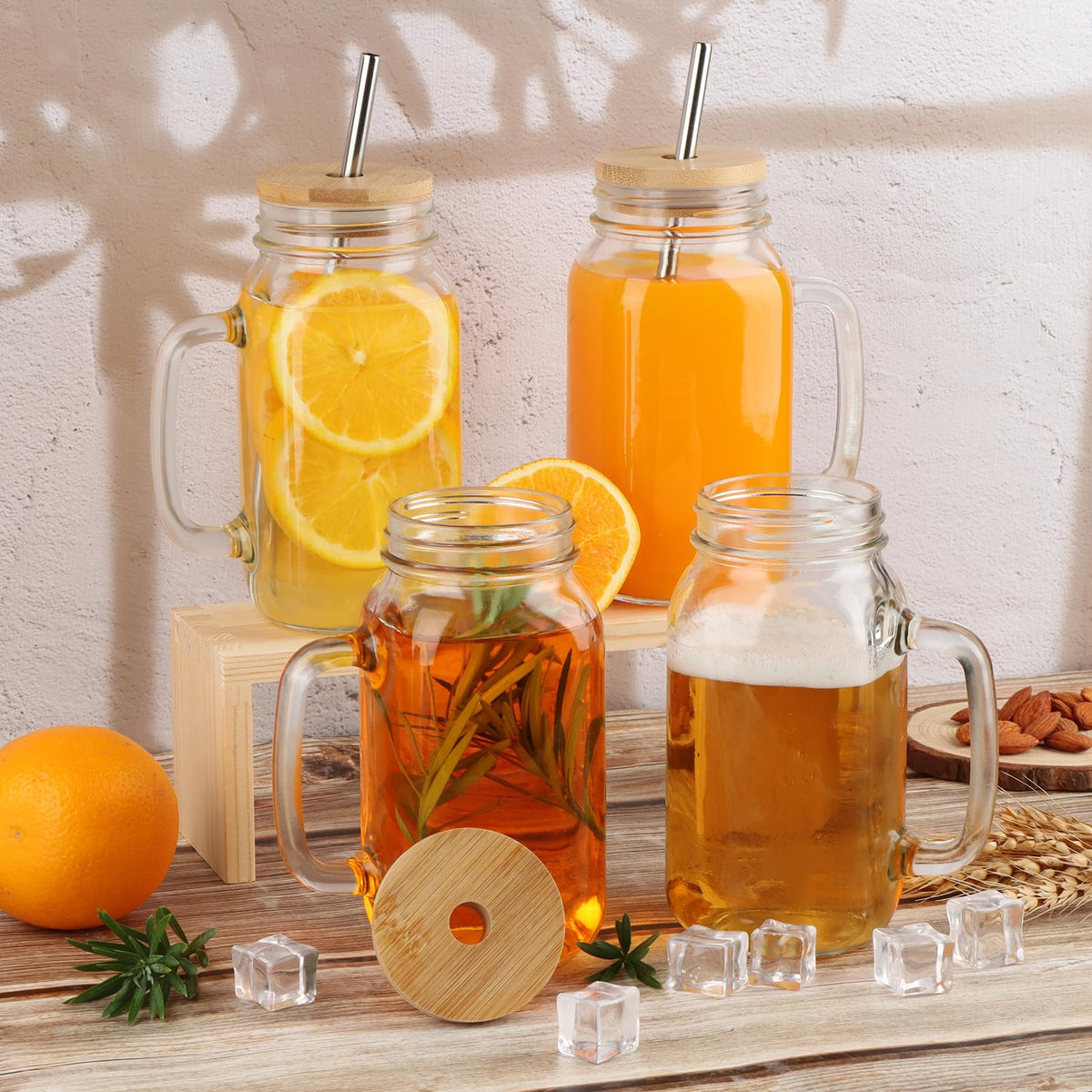 LOSANJI sealed metal cap for leakproof travel with this jar set.