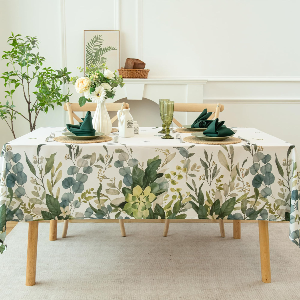 LOSIVISHE Summer Spring Tablecloth design adds summery mood to any dining space