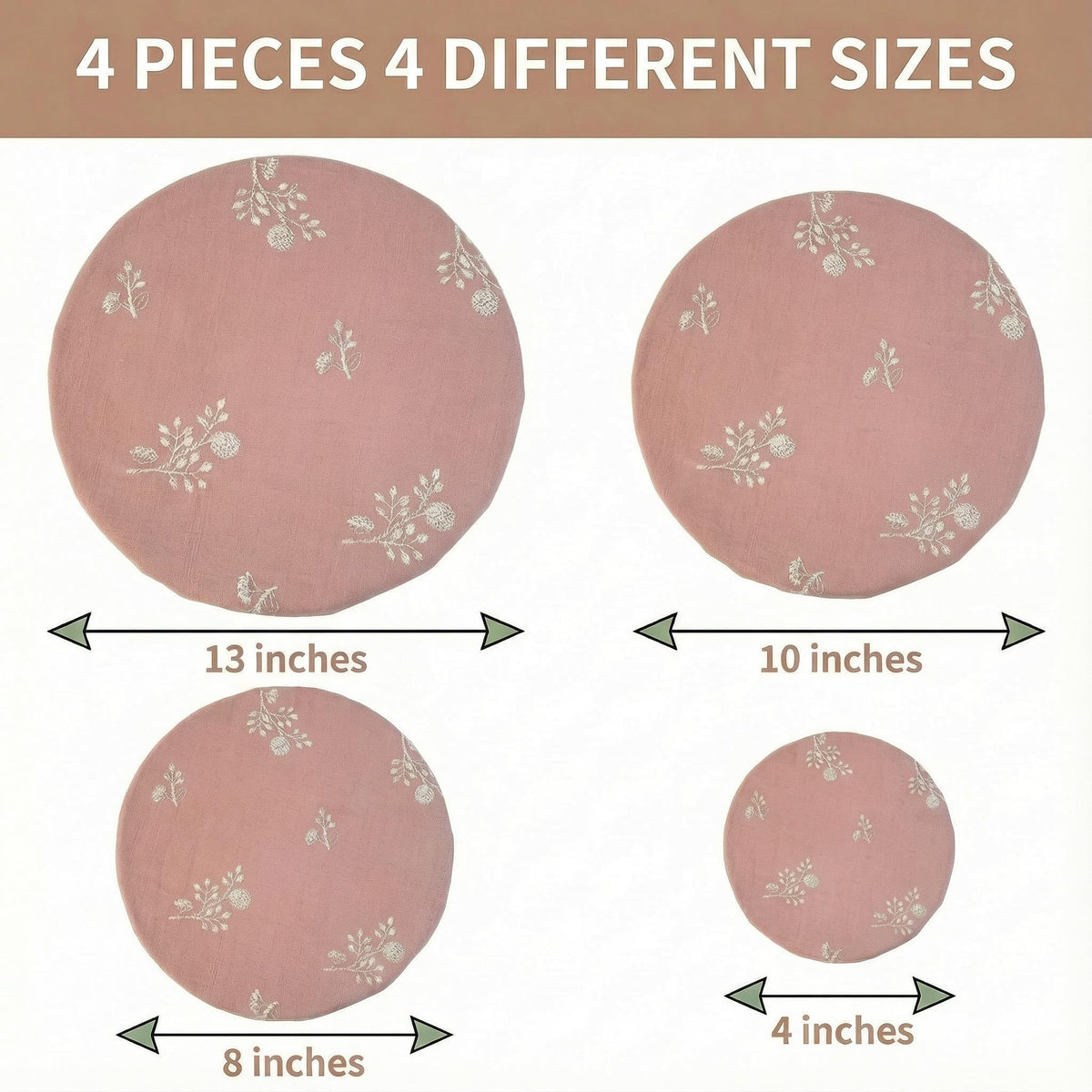 Lospara medium dusty pink cover fits bowls for leftovers.