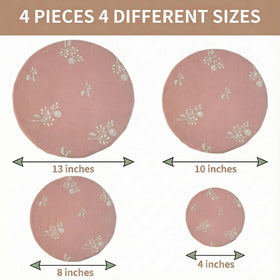 Lospara medium dusty pink cover fits bowls for leftovers.