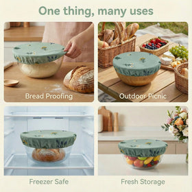 Lospara elastic-edge bowl covers provide flexible fit for various bowl sizes.