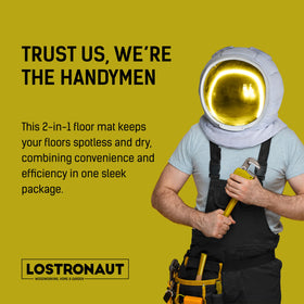 LOSTRONAUT indoor-outdoor welcome rug with non-slip footing