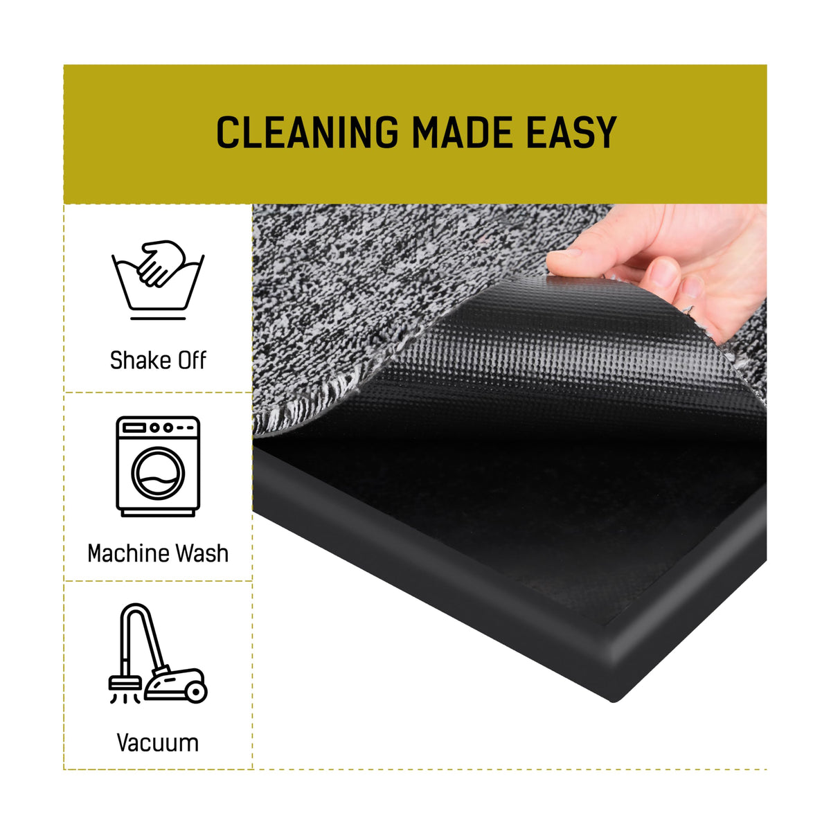 LOSTRONAUT waterproof washable floor mat ready for cleaning