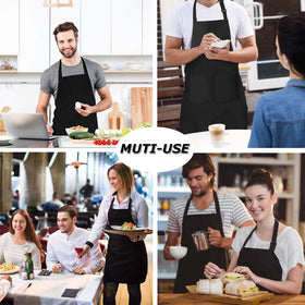 loteaf four-pack black chef aprons provide coverage for teams