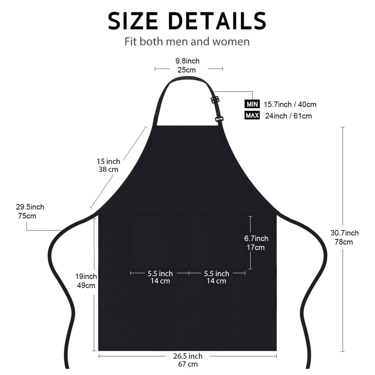 loteaf chef apron with two front pockets keeps utensils and phone handy