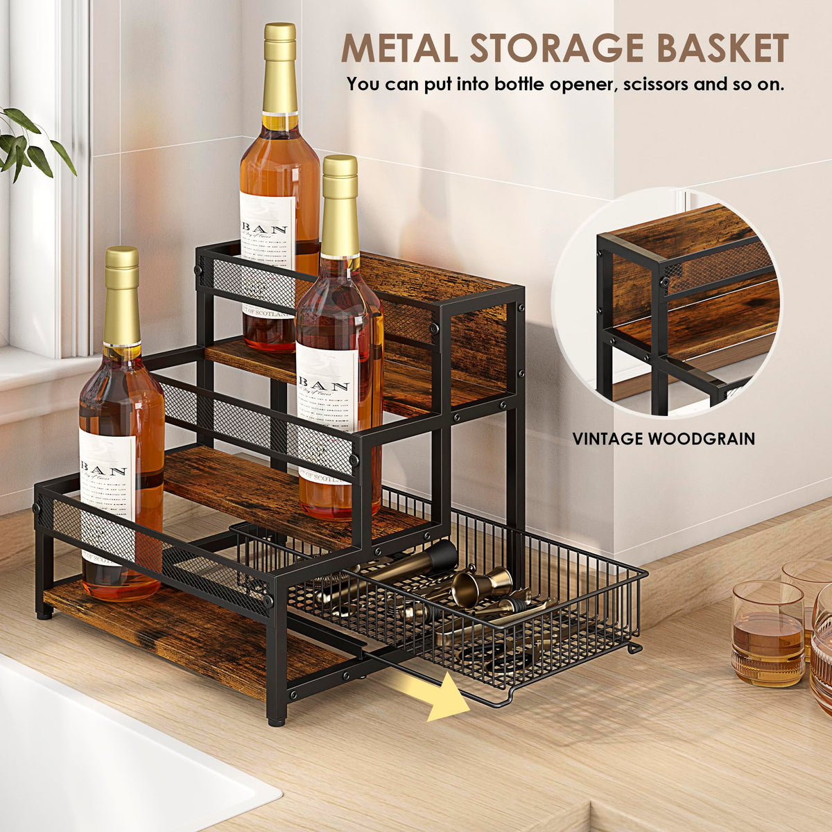 LOTEYIKE versatile kitchen rack for sauces, oils, syrups and condiments