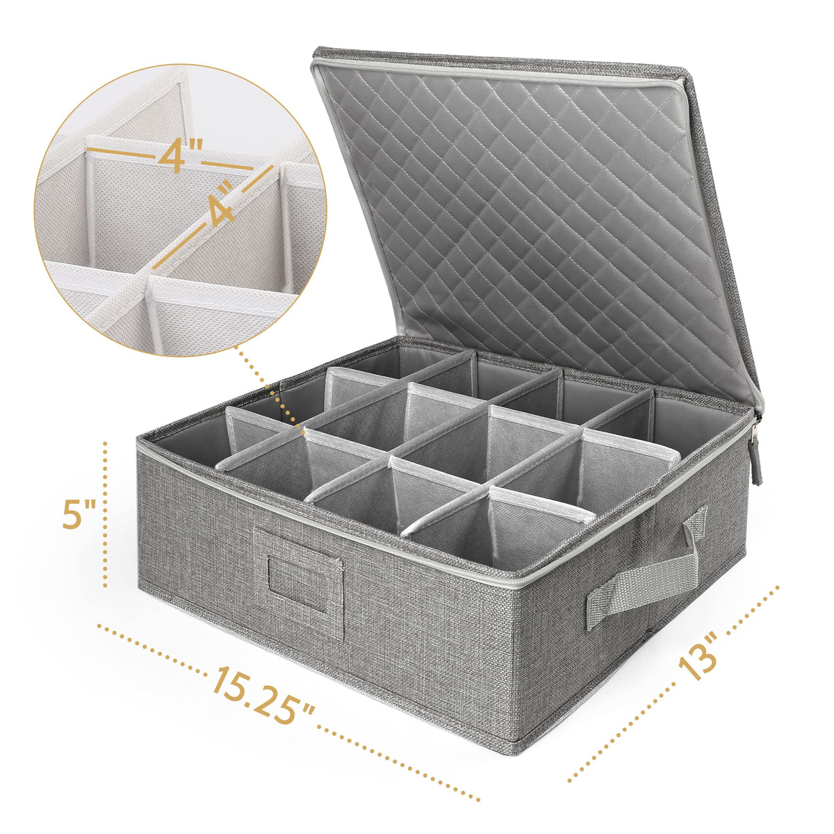 LotFancy 12 padded compartments prevent breakage during transport