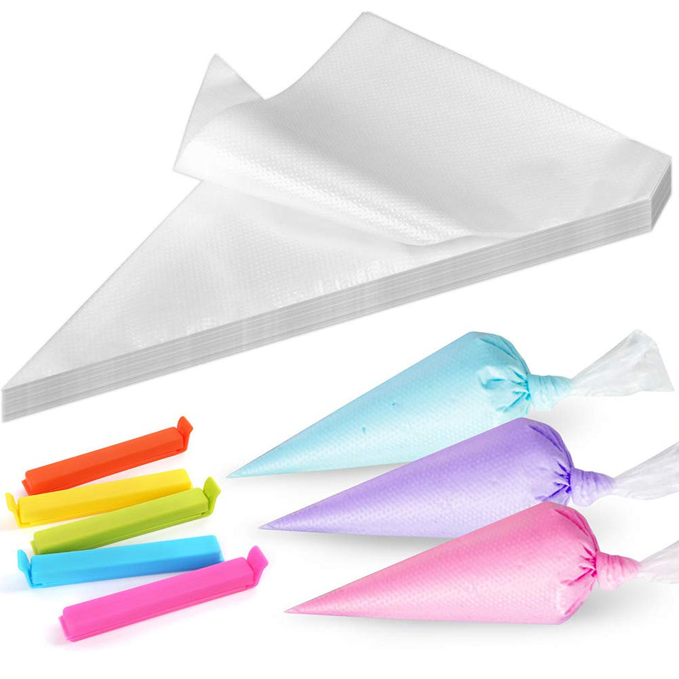 LotFancy 500Pcs piping bags flat pack for quick decorating prep and mess-free use