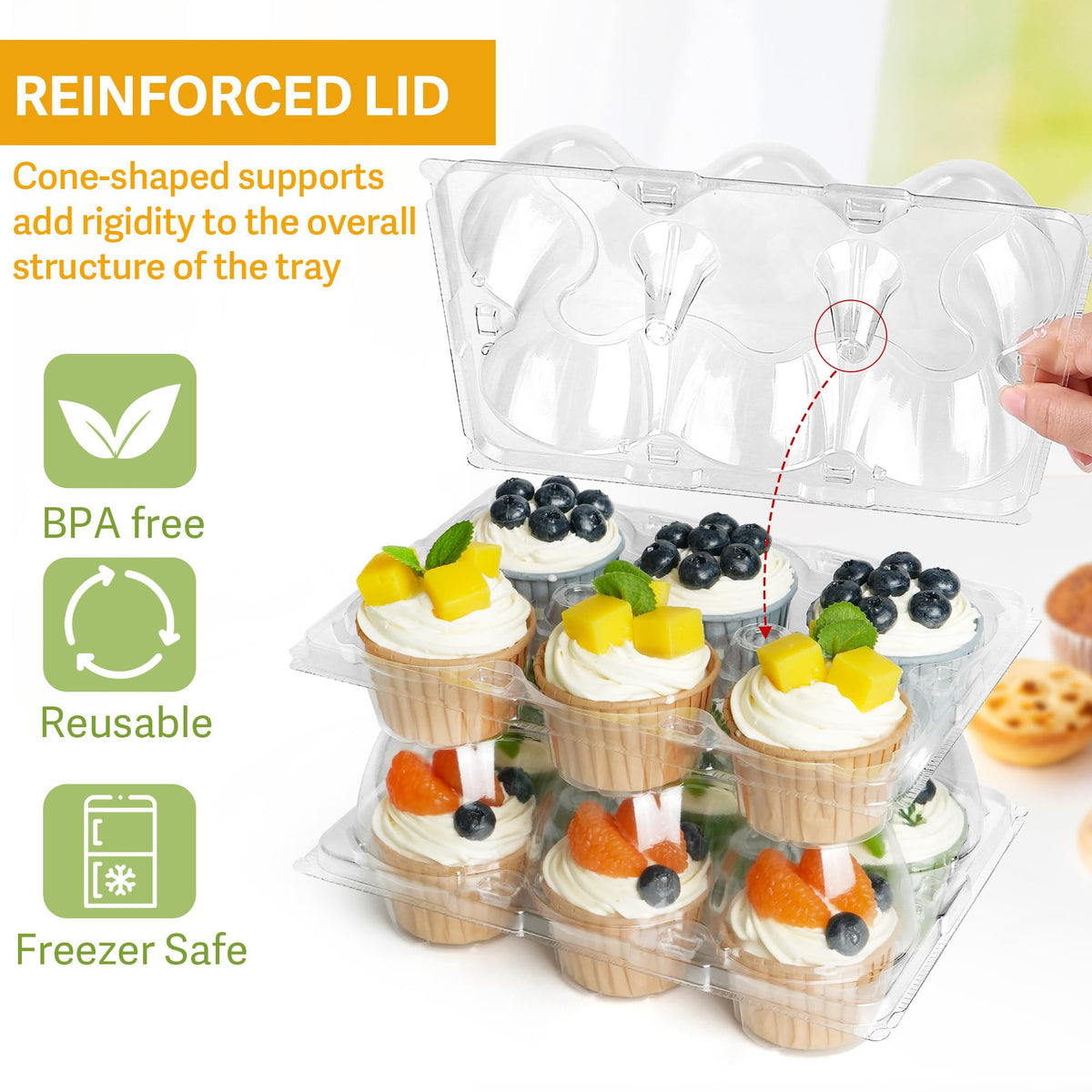 LotFancy 6-tab locking system secures the lid to the base.