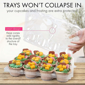 LotFancy tall-dome lid provides extra space for tall frosting and toppers.