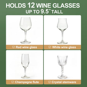 LotFancy fitted dividers prevent glasses from touching and clinking.