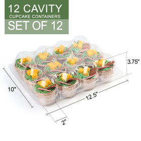 LotFancy food-grade PET material offers safe, durable cupcake storage.