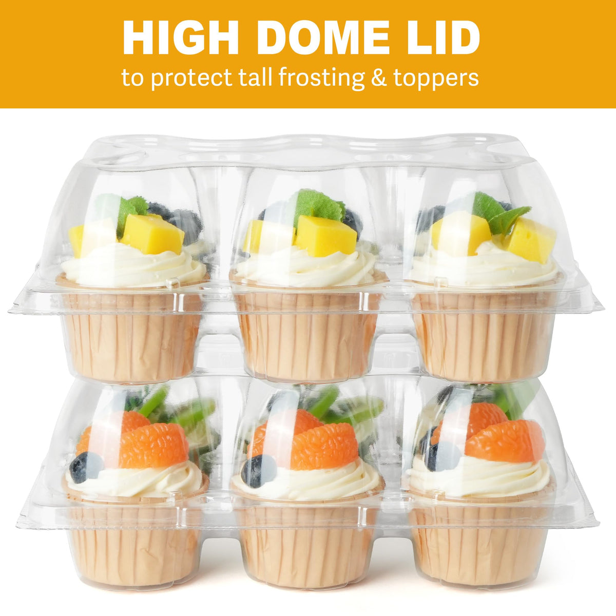Food-grade PET material ensures safe contact with baked goods.
