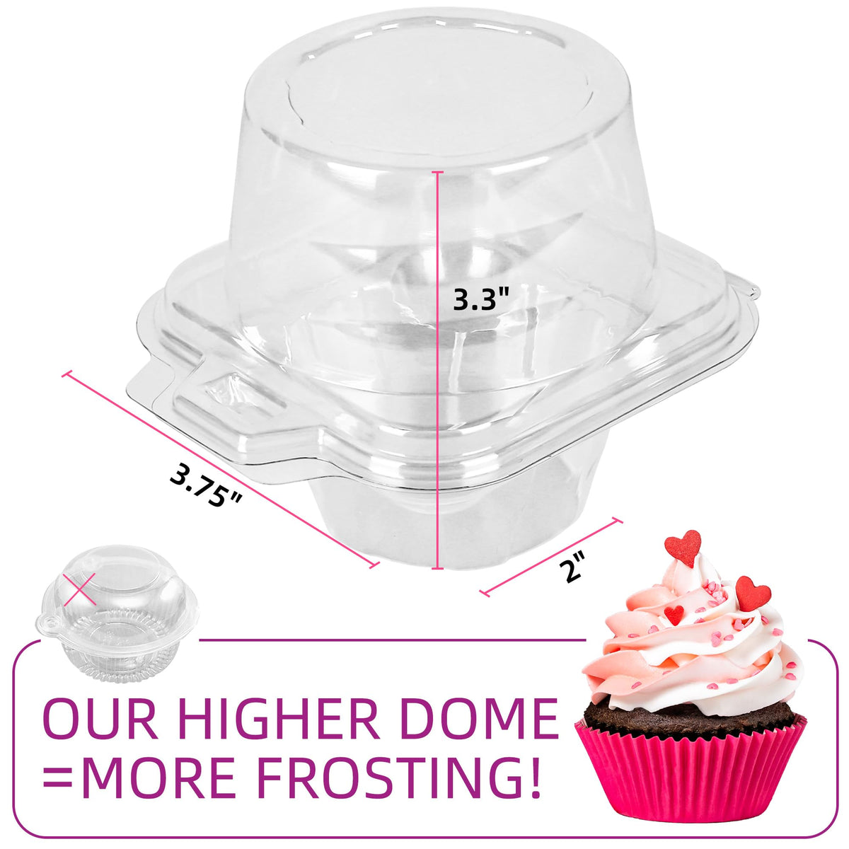 LotFancy cupcake box showing secure front-closure lid for transport.