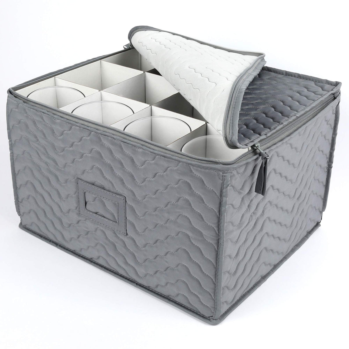 LotFancy glassware storage helps keep cupboards clean and organized for parties.