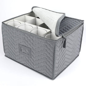 LotFancy glassware storage helps keep cupboards clean and organized for parties.