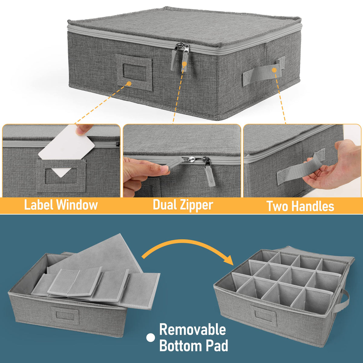LotFancy reinforced handles show easy carrying up to 26 pounds