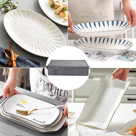 LotFancy platter storage case removable bottom panel for compact storage when not in use.