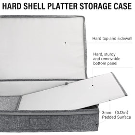 LotFancy platter storage case size 17x13 inches fits most large platters.