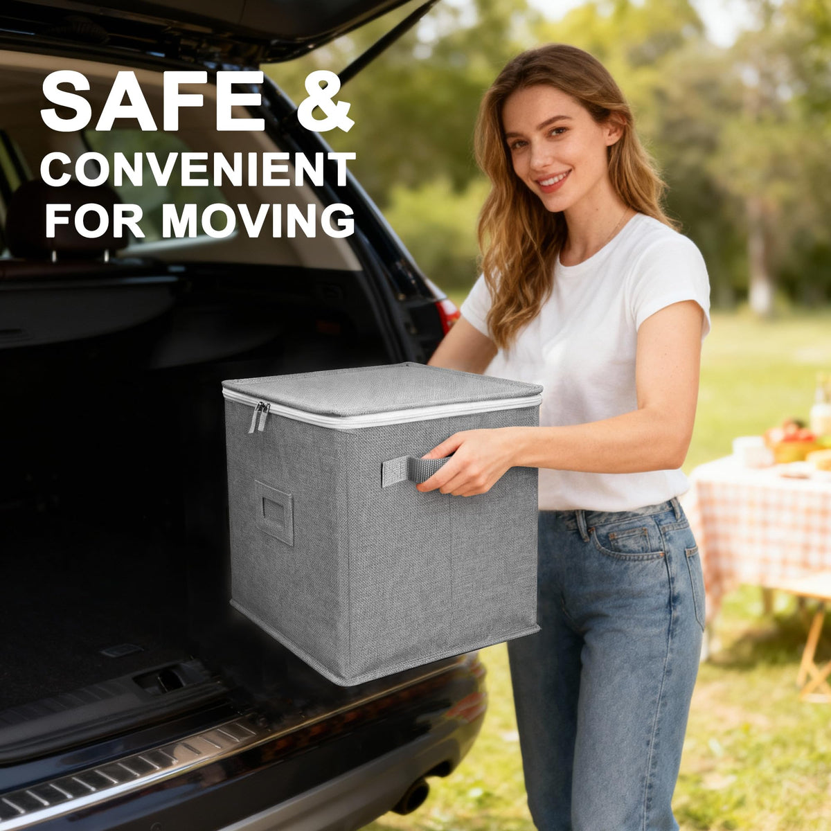 LotFancy reinforced handles and removable bottom panel enable easy transport.