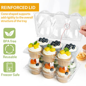 Reinforced lid structure protects frosting and decorations during handling.