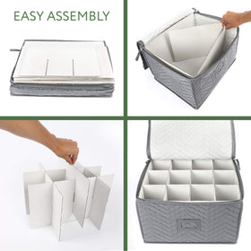 LotFancy roomy yet compact storage ideal for seasonal wine glass stowage.