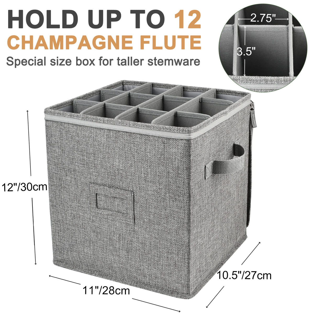 LotFancy stemware chest dividers demonstrate organized twelve-compartment storage.