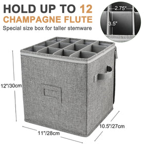 LotFancy stemware chest dividers demonstrate organized twelve-compartment storage.